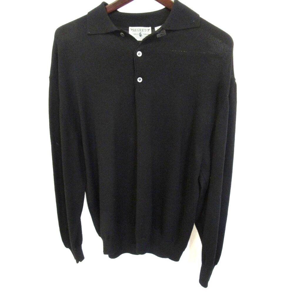 Segreto Black Merino Wool Sweater - Size XL